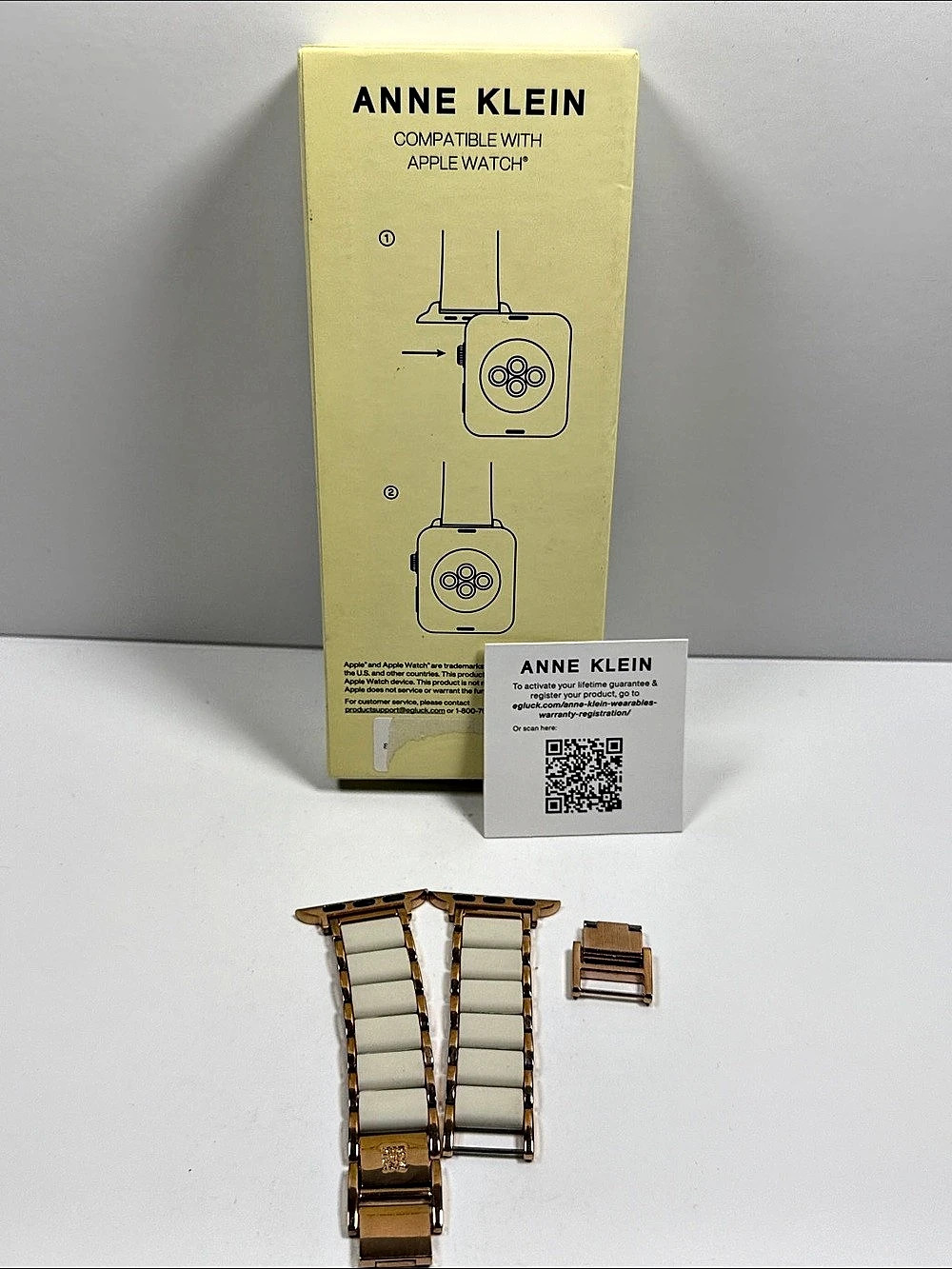 Anne Klein Ceramic Link Bracelet for Apple Watch Gold & Brown